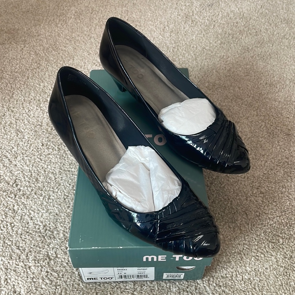Me Too Essex2 Navy Patent Leather Heels